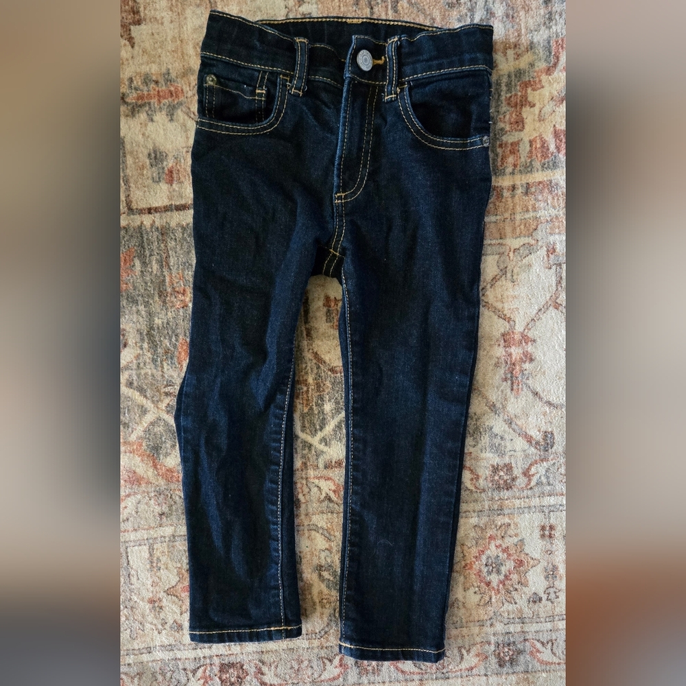 GAP Boys 4t Blue Straight Leg Jeans with Indigo Wash Stretch Skinny